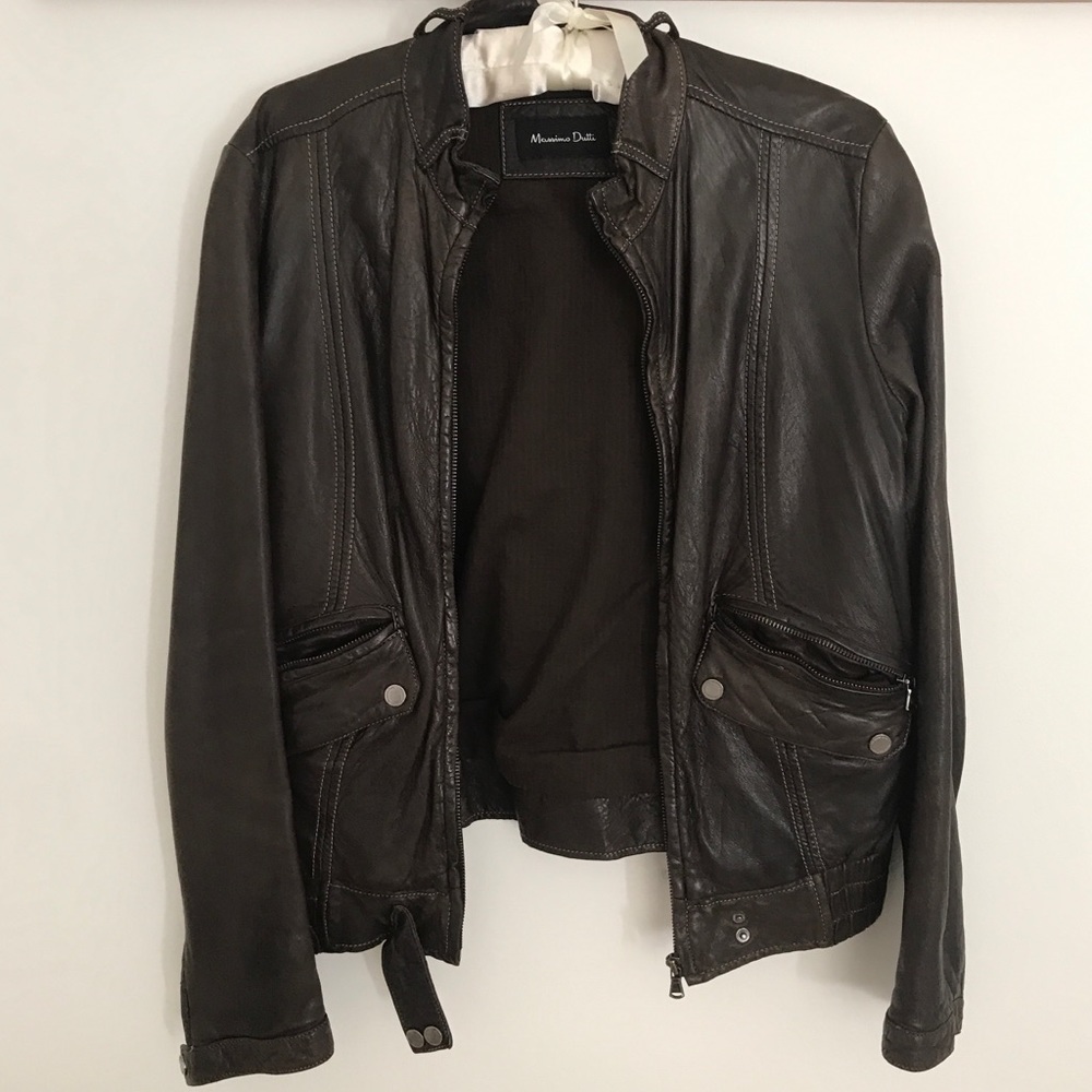 Massimo Dutti leather jacket | brown | so soft!